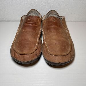 Olukai Moloa Leather Slippers Shoes Shearling Fur Lined Convertible Men's 10M